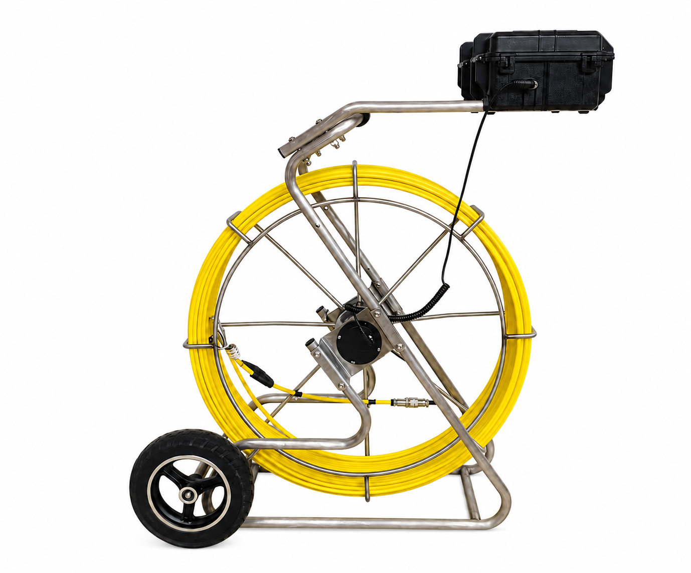Wheeled push-rod reel